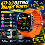 D20 Ultra Smart Watch – Premium HD Display Fitness Tracker | Heart Rate, Blood Oxygen & Sleep Monitoring