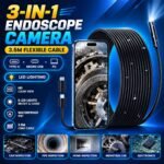 Professional 3-in-1 Endoscope Camera 3.5M – HD Waterproof Inspection Borescope with LED Lights | Type-C, Micro USB & PC Compatible for Car, Pipe & Hard-to-Reach Areas