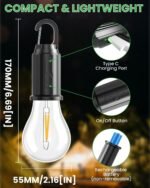Portable USB Rechargeable LED Camping Bulb with Type-C Charging