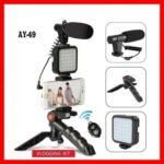 AY-49 Multi-Functional Portable Vlogger Kit with Mic, LED Light & Tripod Stand with Remote - Image 2
